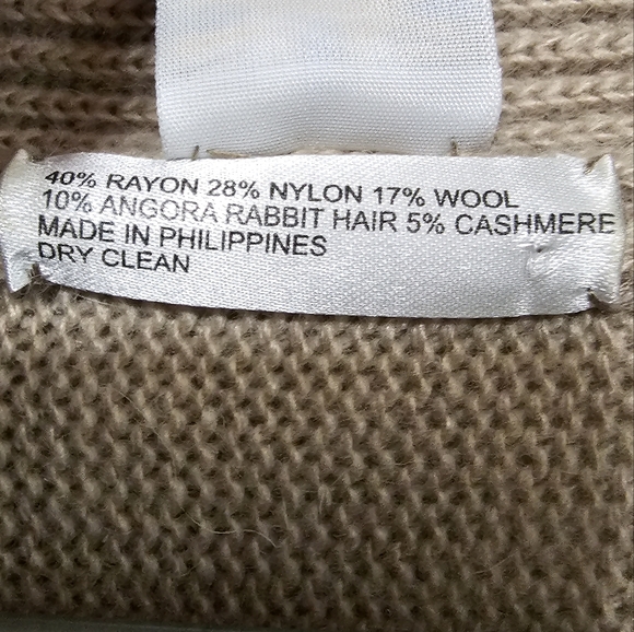 Portoland Wool/Angora/Cashmere Blend Women's Tan Sweater - Picture 4 of 4